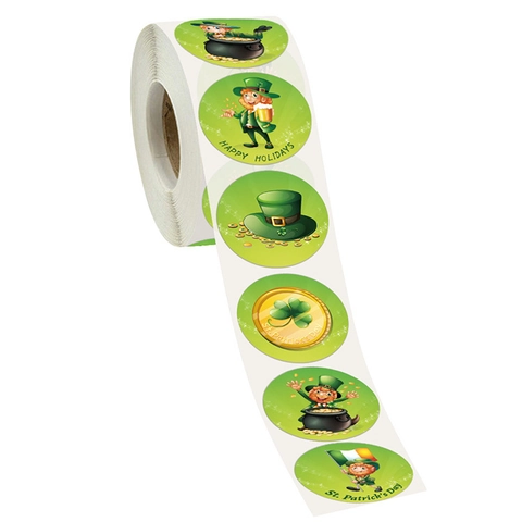 Autocollants De Sceau Ronds Saint-Patrick Trèfle Leprechaun Étiquettes Adhésives Pour Décoration De Fête Sceaux D'enveloppe