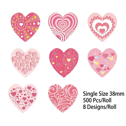 Autocollants En Forme De Cœur Étiquettes De La Saint Valentin Pour Enveloppes Cadeaux Décoratives Autocollant