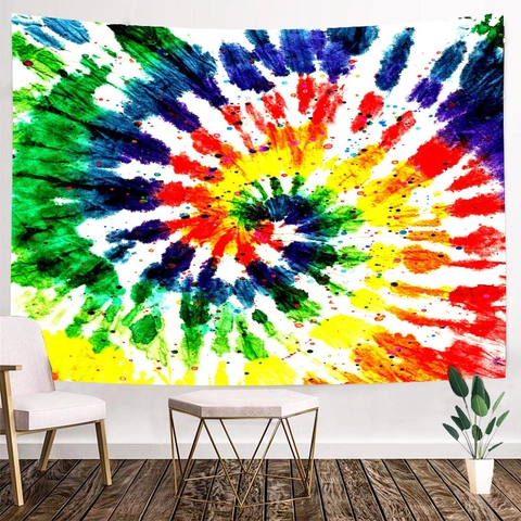 Bohemian Tie-Dye Tapestry Wall Hanging 3D Printed Polyester Decorative Art Fabric For Living Room Bedroom Dorm Backdrop