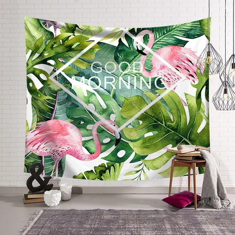 Flamingo Tropische Pflanzen Wandteppich Polyester Gebürsteter Stoff Nordischen INS Stil Schlafzimmer Wohnzimmer Dekor