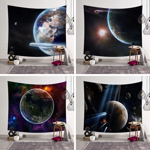 Arazzo da Parete Cielo Stellato Universo Pianeta Spazio Galassia Panno Appeso per Camera da Letto Soggiorno Decorazione Parete Arazzo