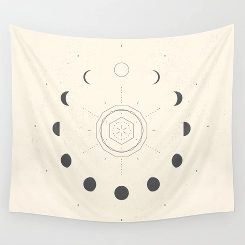 Moon Phase Tapestry Wall Hanging Polyester Celestial Astrology Sun Moon Bohemian Art Home Decor Backdrop