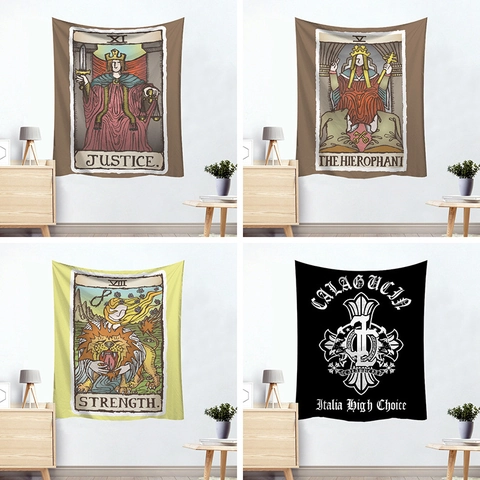 Tapiz De Pared Patrón De Cartas De Tarot Tela De Fondo Colgante Poliéster Suave Estético Vintage Nórdico Decoración