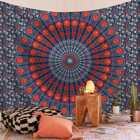 Arazzo Mandala Bohemien Da Parete Poliestere Hippie Sfondo Psichedelico Per Decorazione Camera Da Letto Soggiorno