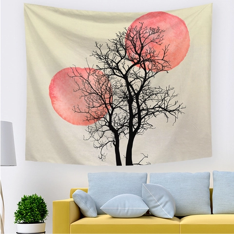 Arazzo Da Parete Poliestere Spazzolato Paesaggio Alba Tessuto Appeso Per Camera Da Letto Soggiorno Decorazione Nordica Minimalista Zen