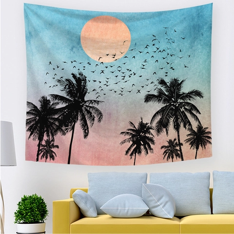 Arazzo Da Parete Poliestere Spazzolato Paesaggio Alba Tessuto Appeso Per Camera Da Letto Soggiorno Decorazione Nordica Minimalista Zen