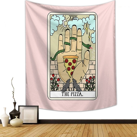 Tarot Karte Wandteppich Rosa Polyester Wandbehang Kreative Illustration Für Schlafzimmer Wohnheim Heimdekor Künstlerisch