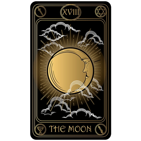 Schwarz Gold Tarotkarte Wandteppich Mystische Stern Mond Sonne Wandbehang Polyester Gebürsteter Stoff Ästhetischer Hintergrund Home Dekor