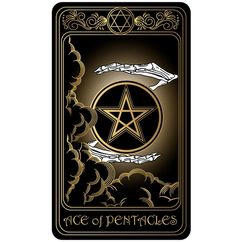 Mystical Tarot Card Wall Hanging Tapestry Black Gold Gothic Mysticism Sun Moon Star Star Skull Skeleton Tapestry For Bedroom Living Room Home Decor