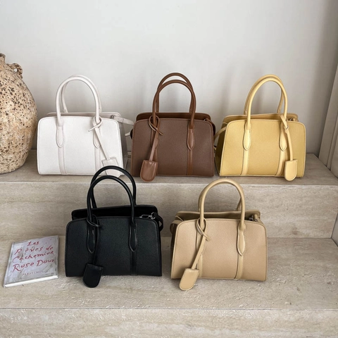 Women Lychee Texture PU Leather Crossbody Bag Vintage Solid Color Tote Handbag With Detachable Strap For Daily Commute