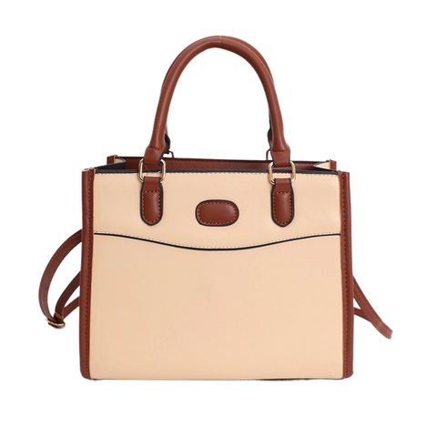 Bolso Tote de Cuero PU Retro para Mujer Bolso de Mano Cuadrado Bloques de Color Bandolera Con Correa Ajustable para Diario