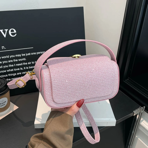 Sac Boîte à Paillettes Scintillantes pour Femmes Sac Bandoulière de Luxe Avec Poignée et Fermoir en Métal Sac à Main Carré de Soirée Élégant