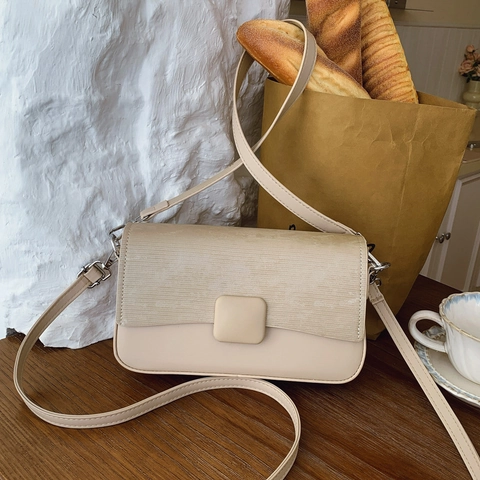 Women Minimalist PU Leather Crossbody Bag Fashion Spliced Textured Small Square Tofu Bag With Adjustable Strap Commuting Shoulder Bag