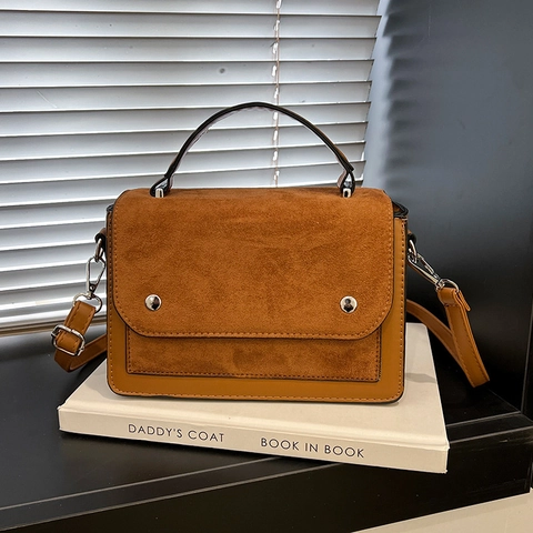 Borsa a Tracolla Quadrata Piccola in Pelle PU con Splicing Retrò per Donna Borsa a Mano Semplice alla Moda con Tracolla Regolabile