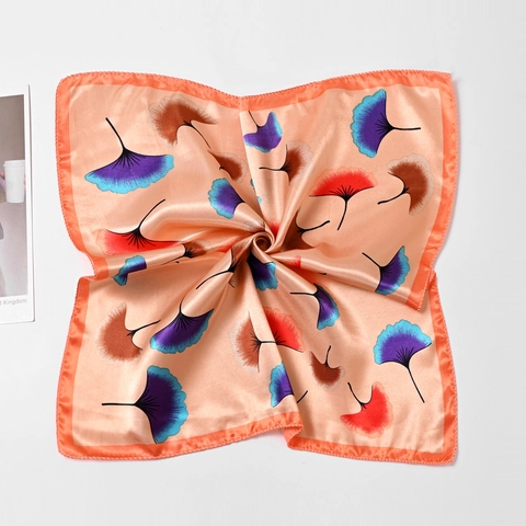 Women Satin Square Scarf Elegant Print Head Scarf Neckerchief Hair Band Fashion Accessories For Office Daily Party