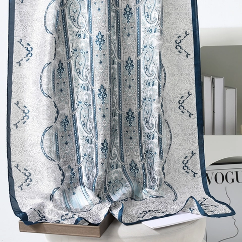 Retro Paisley Floral Print Long Scarf Shawl Satin Like Satin Elegant Soft Pashmina For Women Lightweight Wrap