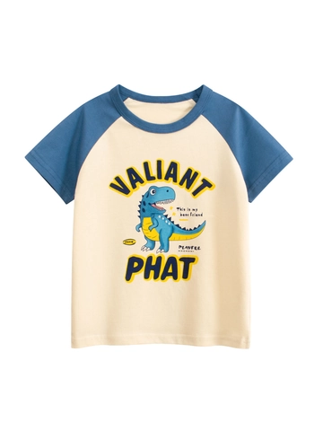 T-Shirt Bambino 100% Cotone Maniche Corte Raglan Cartone Animato Dinosauro Stampa Casual Estate Bambini Top Girocollo Morbido