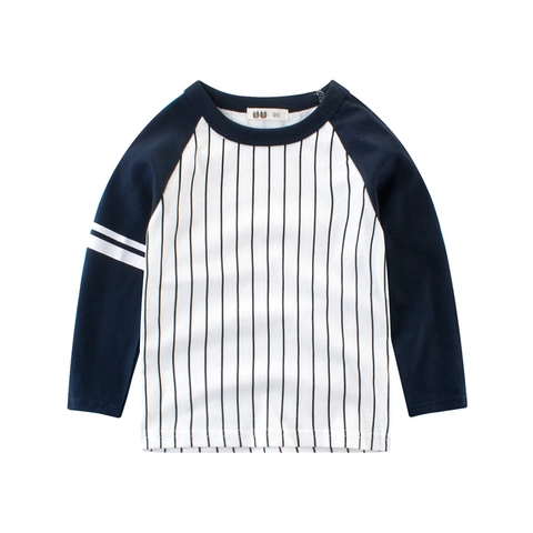 Maglia Maniche Lunghe Bambini Cotone Righe Raglan T-Shirt Casual Primavera Autunno Girocollo Top