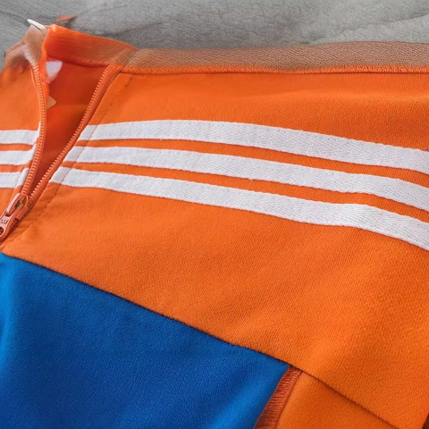 Kids Sportswear Hooded Zipper Jacket And Long Pants Cotton Contrast Color Striped Casual Sport Suit For Boys Girls