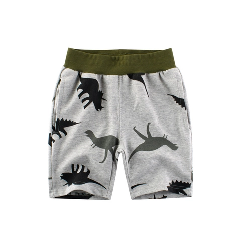Pantaloncini Bambini Stampa Dinosauro Cotone Vita Elastica Casual Estate Pantaloni Medi Sportivi Traspiranti