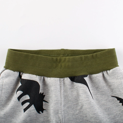 Pantaloncini Bambini Stampa Dinosauro Cotone Vita Elastica Casual Estate Pantaloni Medi Sportivi Traspiranti
