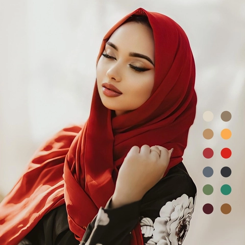 Sciarpa Scialle In Cotone E Lino Tinta Unita Donna Leggera Traspirante Lunga Hijab Moda Minimalista Accessorio Versatile