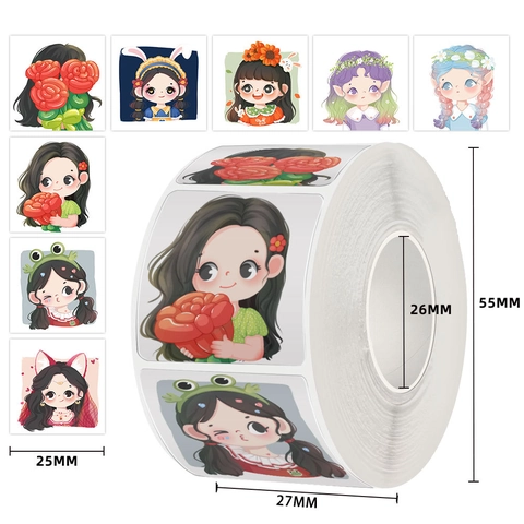 Autocollants Mignons Avatar Fille Dessin Animé Style Anime Adhésif Pour DIY Scrapbooking Journal Décoration Coque Téléphone