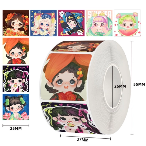 Autocollants En Rouleau Avatar Fille Anime Mignon Papier Couché Autocollant Pour Scrapbooking Manuel Décoration