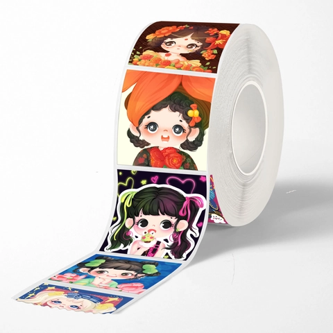 Autocollants En Rouleau Avatar Fille Anime Mignon Papier Couché Autocollant Pour Scrapbooking Manuel Décoration