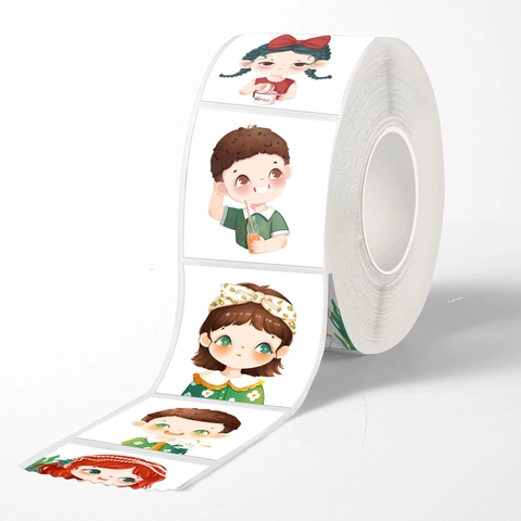 Rotolo Di Adesivi Personaggi Cartoni Animati Etichette Adesive Decalcomanie Decorative Scrapbooking Kawaii