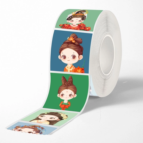 Autocollants En Rouleau Filles Chinoises Anciennes Chibi Hanfu Anime Autocollants Décoratifs Pour Scrapbooking Journaling
