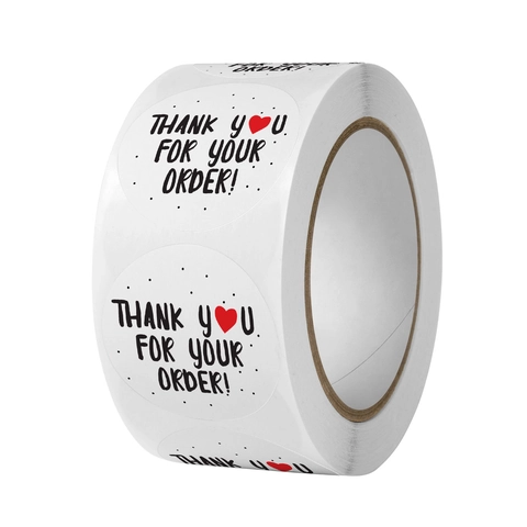Autocollants Merci Pour Votre Commande Étiquettes Adhésives Rondes Pour Emballage Décoration Boîte Cadeau Scellage