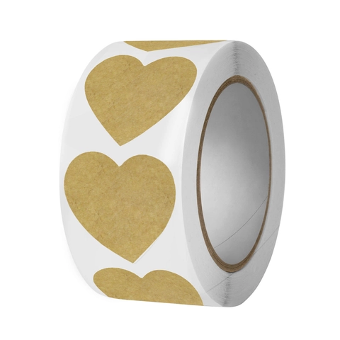 Adesivi A Cuore In Carta Kraft Etichette Adesive Per Scrapbooking Confezioni Regalo Sigillatura Buste Artigianato Fai Da Te Marrone Naturale