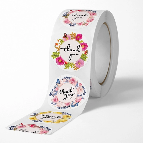 Adesivi Di Ringraziamento Etichette Floreali Rotonde Autoadesive Sigillatura Per Confezioni Regalo Matrimonio Decorazione