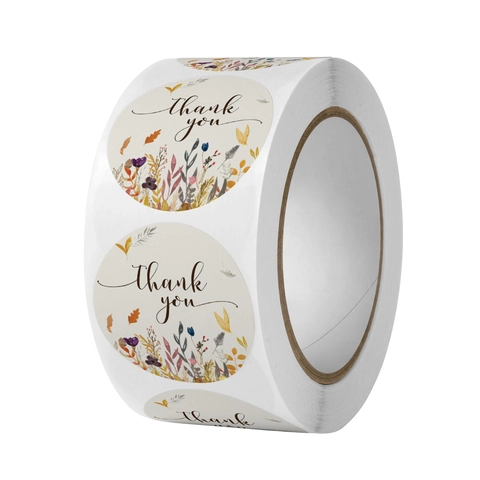 Autocollants Merci Ronds Étiquettes Adhésives Florales Pour Emballage Cadeau Décoration Mariage Fête Sceaux Enveloppe Artistique