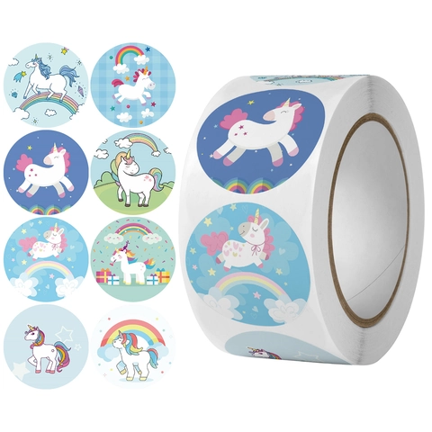 Autocollants En Rouleau Licorne Dessin Animé Récompense Décoratif Pour École Enfants DIY