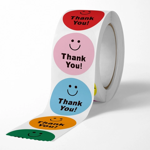 Adesivi Rotondi Con Sorriso E Grazie Etichette Premio Autoadesive Per Confezioni Regalo Sigillatura Buste Forniture Per Insegnanti