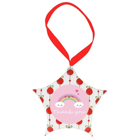 Autocollants De Merci Ronds Arc-En-Ciel Nuage Rose Étiquettes Adhésives Pour Emballage Cadeau Scrapbooking Entreprise