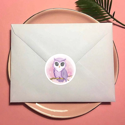 Autocollants Décoratifs Animaux Dessins Animés Ronds Étiquettes Adhésives Pour Emballage Cadeau Scrapbooking Style Peint À La Main Mignon