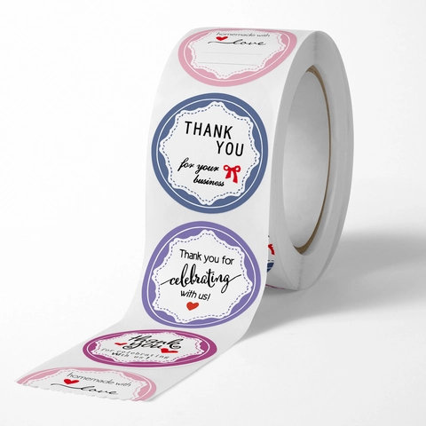 Dankeschön Aufkleber Kunstdruckpapier Blumen Herz Siegeletiketten Hochzeit Business Geschenkverpackung Umschlag Dekorativ