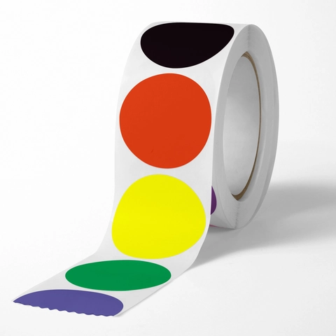 Colorful Round Color Coding Labels Stickers Roll Blank Self Adhesive Multi Purpose Marking Classification For Office School DIY