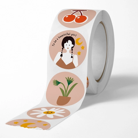 Pegatinas Redondas Dibujos Animados Vintage Morandi Decorativas Auto Adhesivas Para Scrapbooking DIY Embalaje Regalo Diario