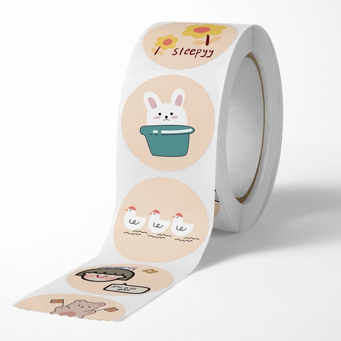 Autocollants De Dessin Animé Mignons En Rouleau Autocollants Pour Scrapbooking DIY Décoration De Coque De Téléphone Style Kawaii