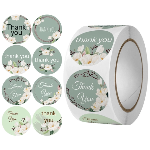 Adesivi Di Ringraziamento Floreali Estetici Etichette Adesive Rotonde Per Matrimonio Compleanno Busta Decorazione Confezione Regalo