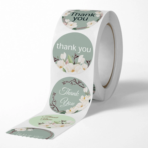 Adesivi Di Ringraziamento Floreali Estetici Etichette Adesive Rotonde Per Matrimonio Compleanno Busta Decorazione Confezione Regalo
