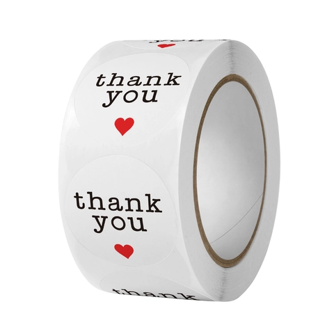 Autocollants Thank You Ronds Étiquettes De Scellage Cœur Décoratives Pour Emballage Cadeau Enveloppe Scrapbooking Papeterie