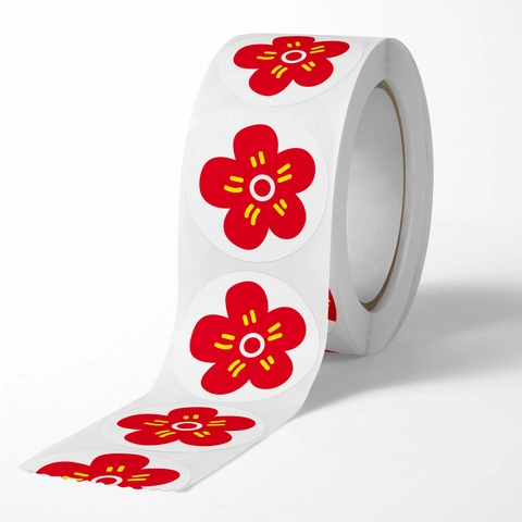 Rotolo Di Adesivi Di Ricompensa Motivazionale Etichette Di Incoraggiamento A Fiore Rosso Rotondo Per Insegnanti Scuola Materna Studenti