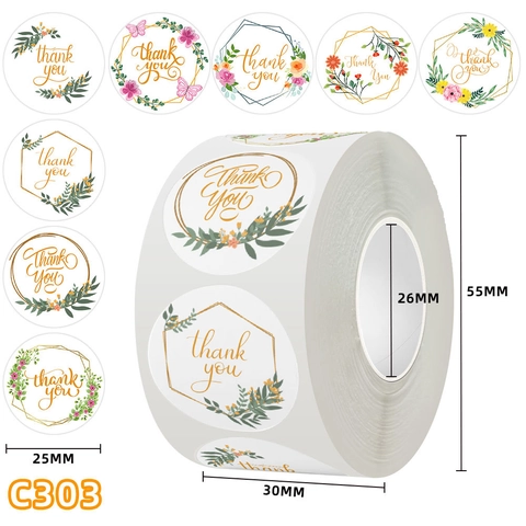 Autocollants De Merci Ronds Design Floral Étiquettes Auto-adhésives Pour Mariage Fête Emballage Cadeau Décoration Sceau