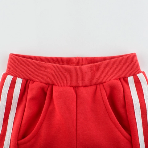 Kids Boys Girls Sports Joggers Cotton Blend Fleece Lined Elastic Waist Color Block Side Stripes Thermal Autumn Trousers