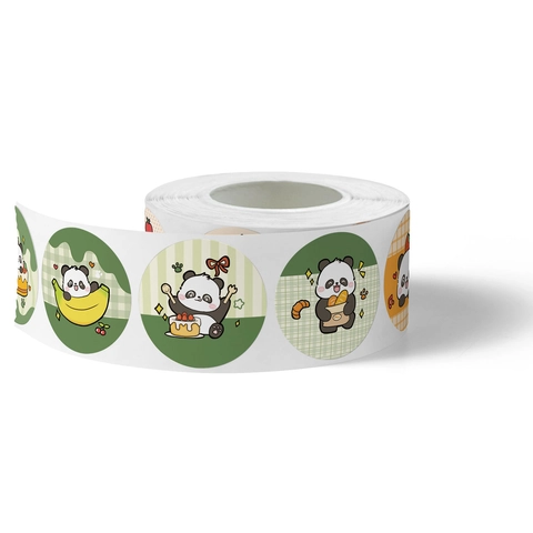 Simpatici Adesivi Premio Panda Cartone Animato Etichette Motivazionali Autoadesive Rotonde Per Bambini Studenti Insegnante Classe Decor
